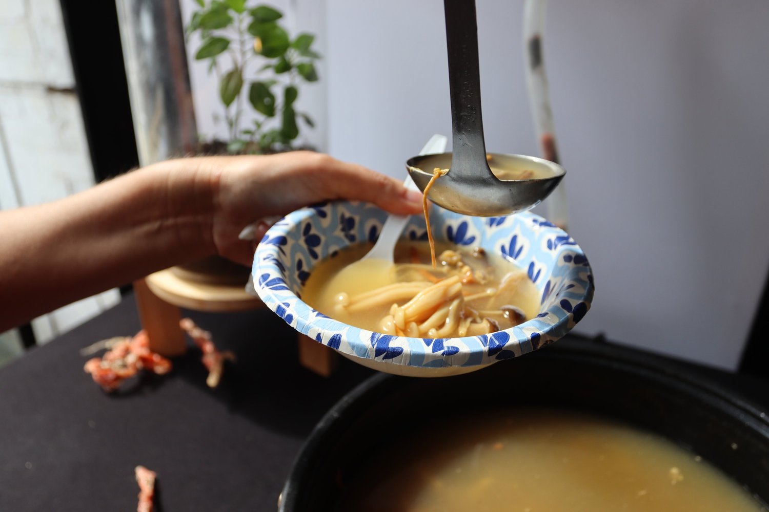 Cordyceps Chicken Soup being served